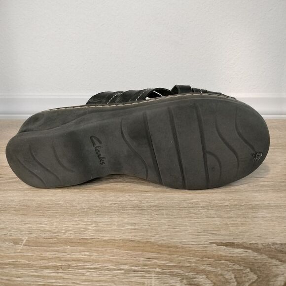 Clarks Black Women's Collection Lexi Selina Slide Leather Sandals Sz 7.5 - Picture 4 of 6